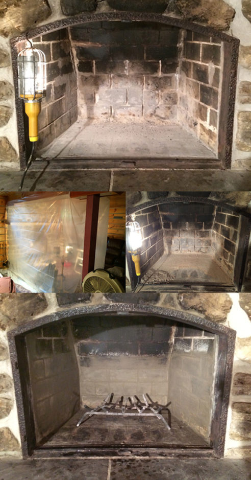Reconstruction of the hearth of a fireplace